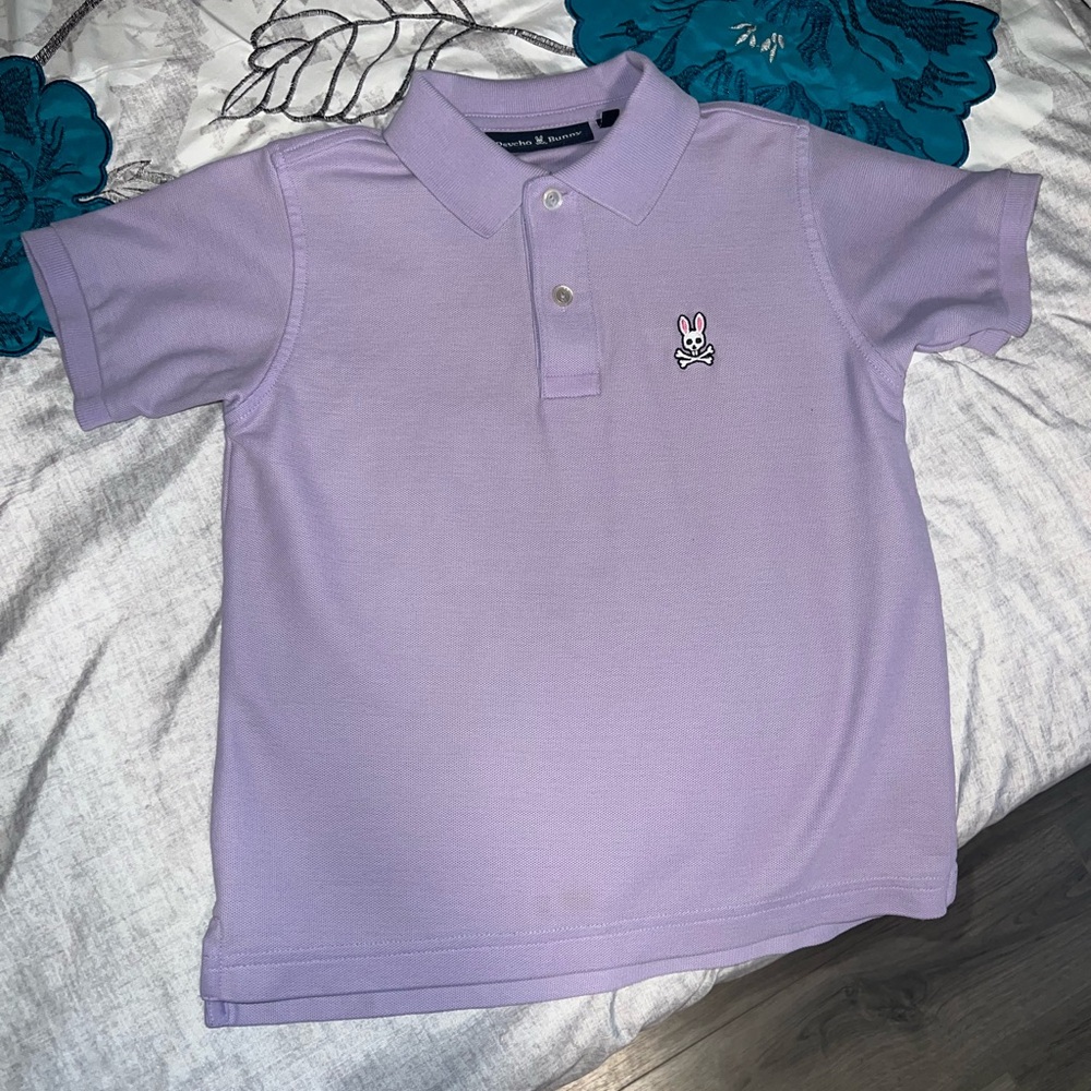 Psycho Bunny Lavender Kids Polo with Bunny Logo